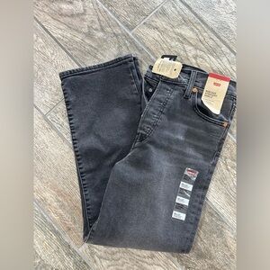Levi's 26x27 Charcoal rib cage straight ankle jeans NWT
